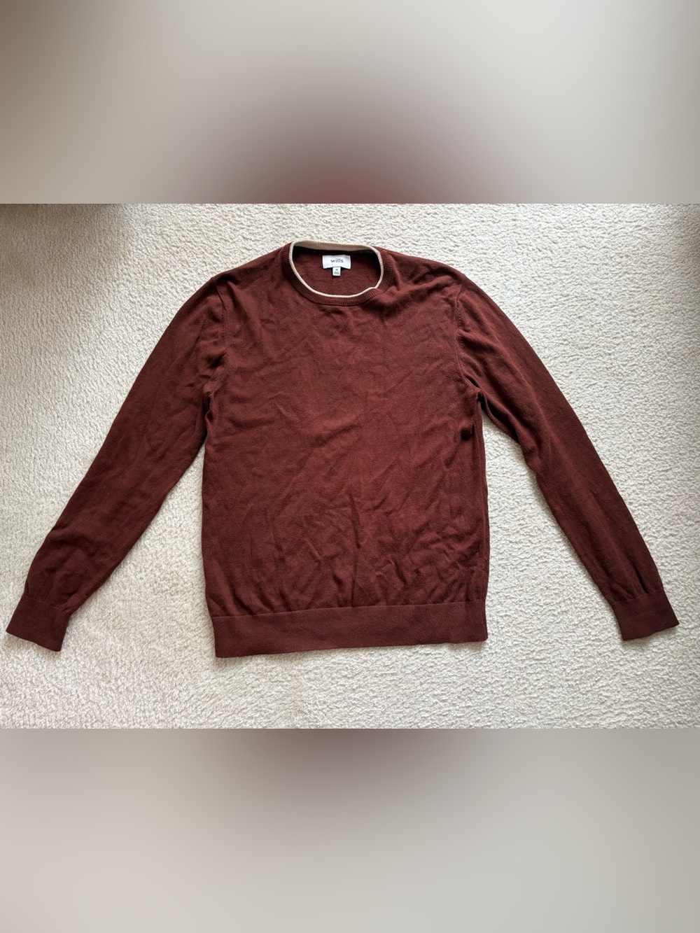 Wills Huckberry cotton cashmere blend earthy sweater sz M preppy academia fall